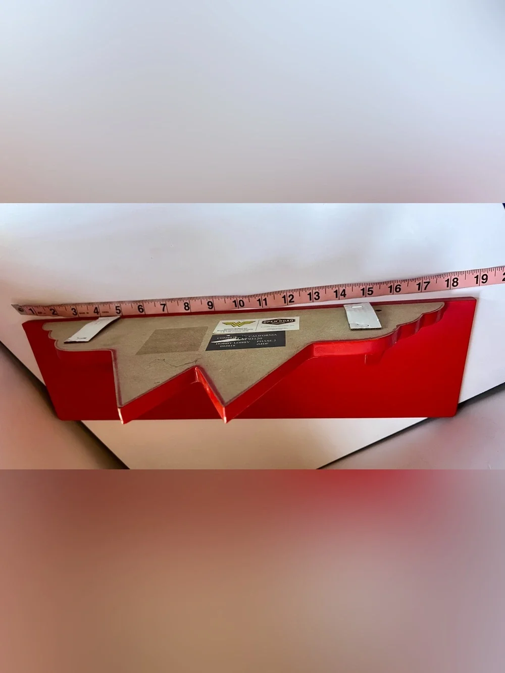 Wonder Woman Wooden Wall Shelf Book Ledge DC Comics Decor Red Yellow 20”